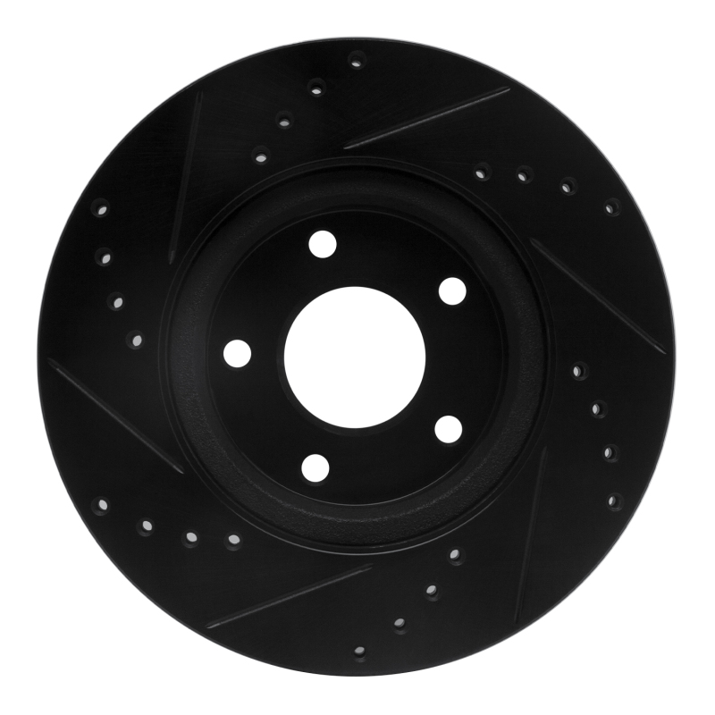 Nissan Altima Brake Rotor (1) - Front Right - R1 Concepts - Drilled & Slotted - Black - `13-`25